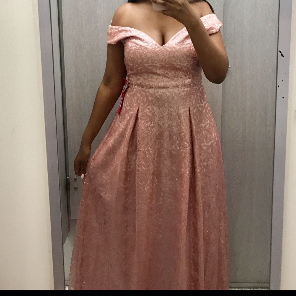 Pink Long Sparkly Ball Gown